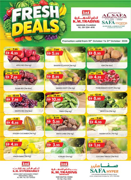 Fresh Deals - K.M. Trading, K.M. Hypermarket and Safa Stores UAE